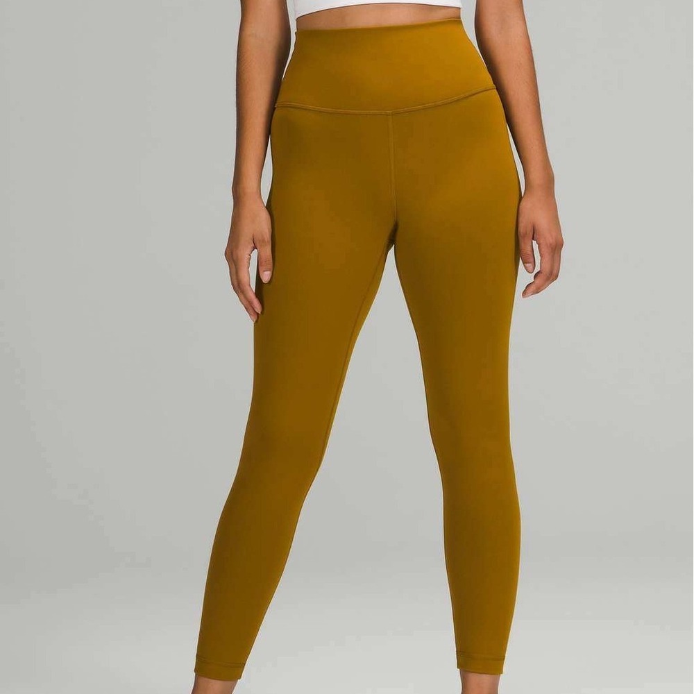 Lululemon Women's 20 Yellow Wunder Train High Rise 25" Leggings Casual Yoga